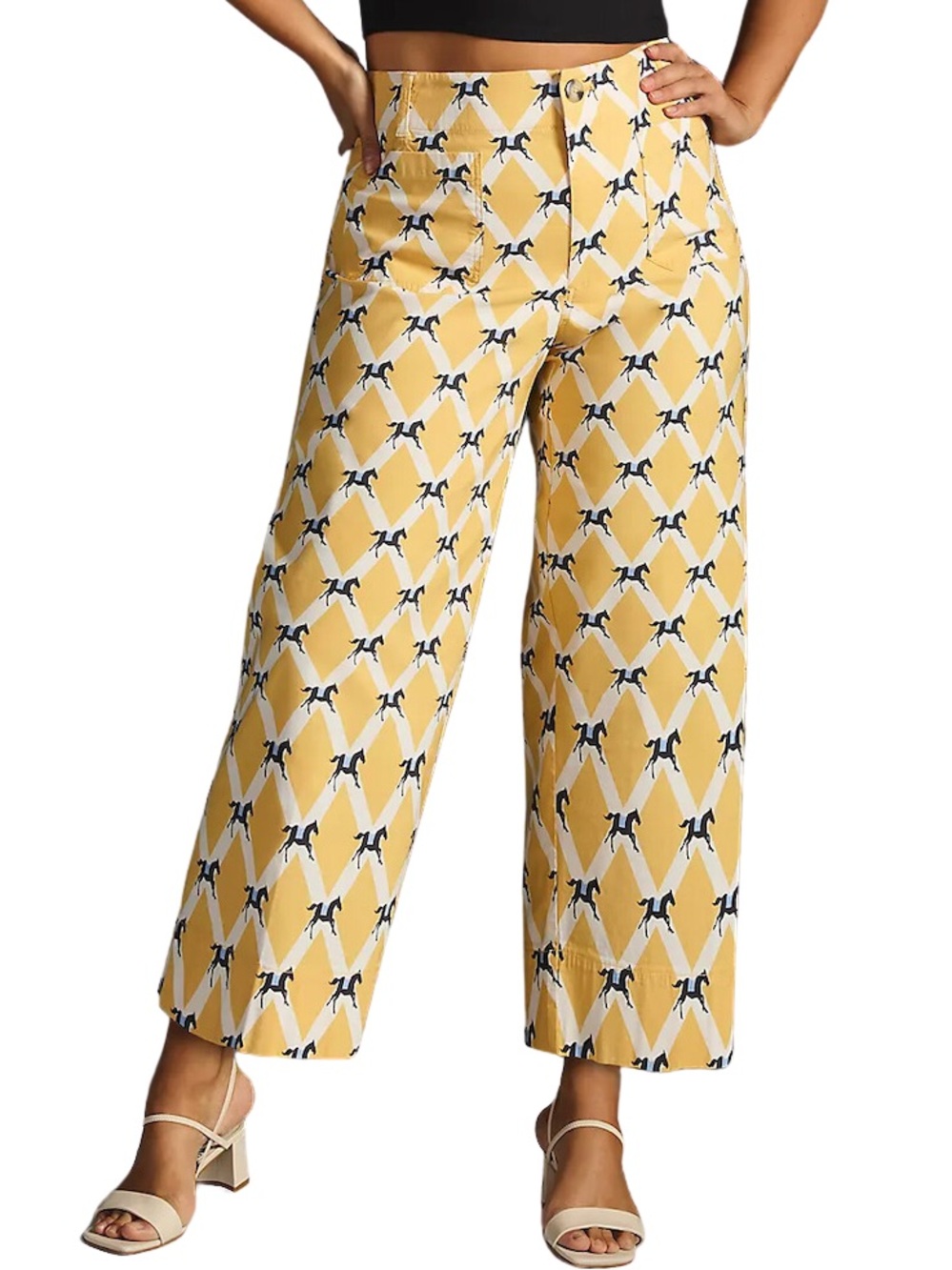 Maeve Colette Pants Horse Print Cropped